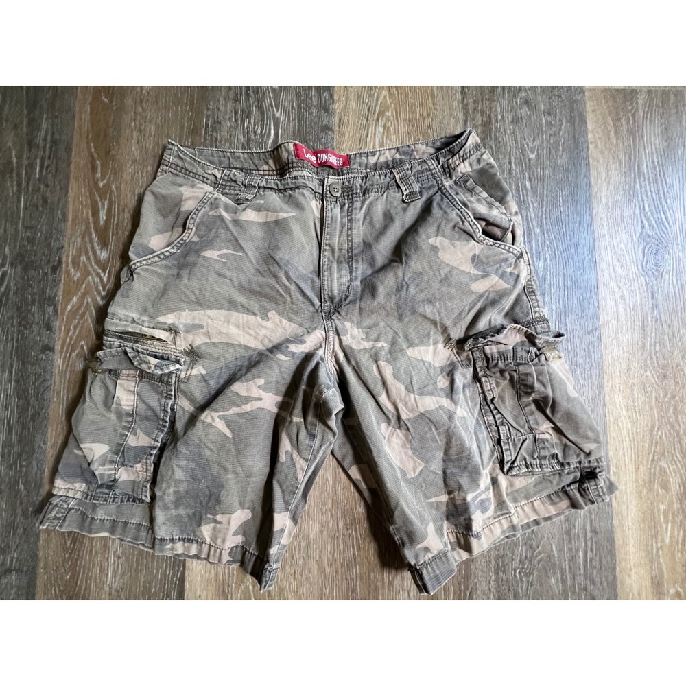 Lee Cargo Shorts Mens 38 Camo Good Dungarees Ripstop Military Tactical Utility‎